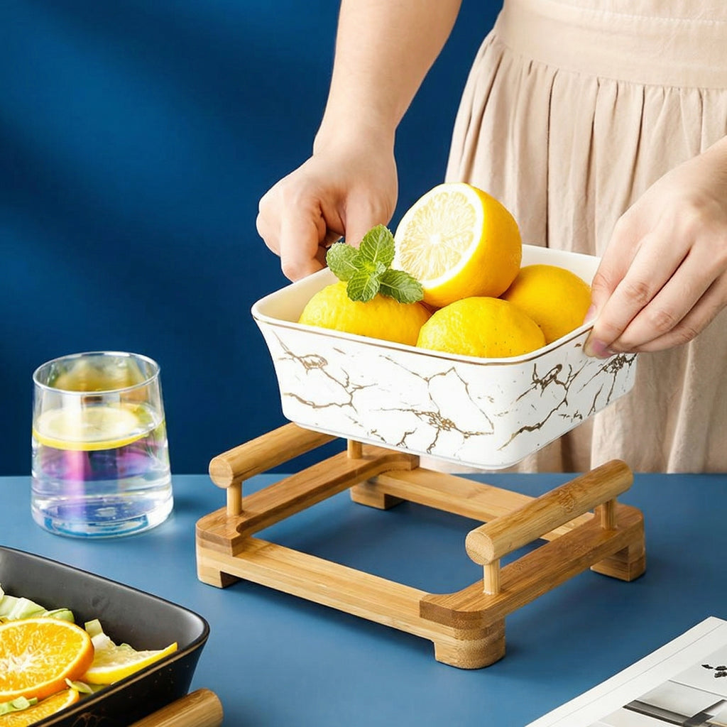 Nordic Marble Pattern Ceramic Square set