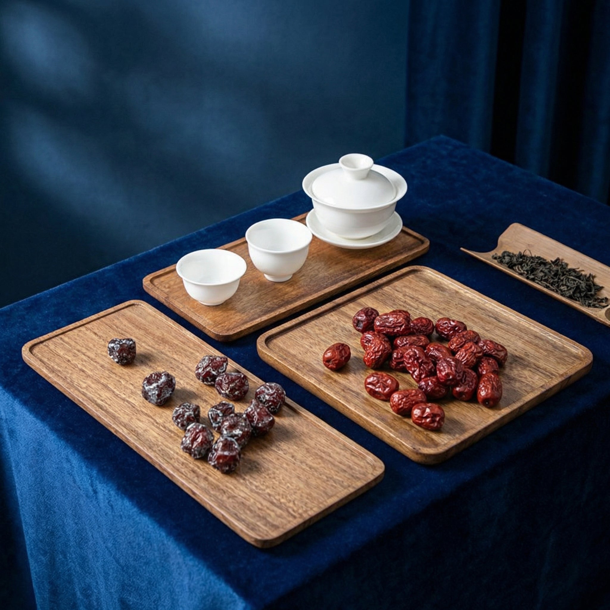Wood Multi-Function Serving Tray & Plate Set