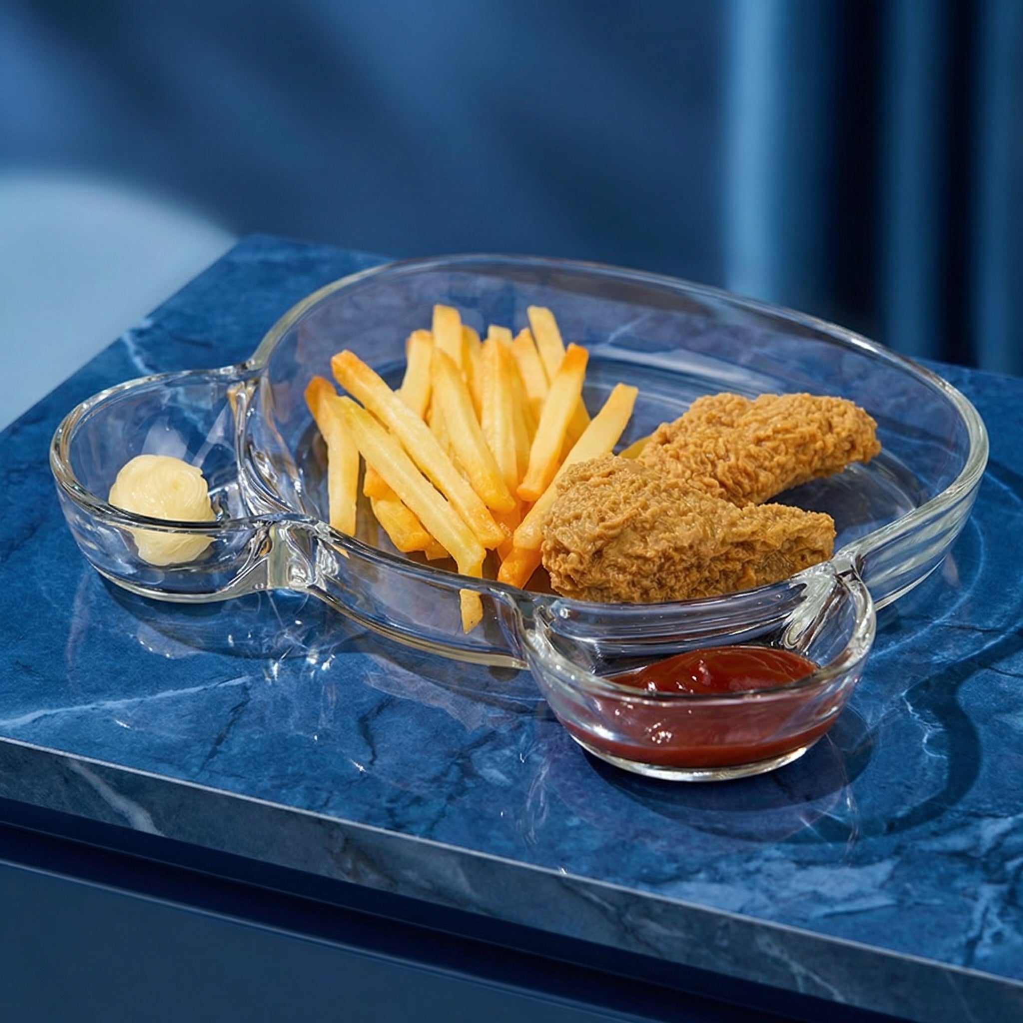 Cute Bear-Shaped Clear Glass Divided set